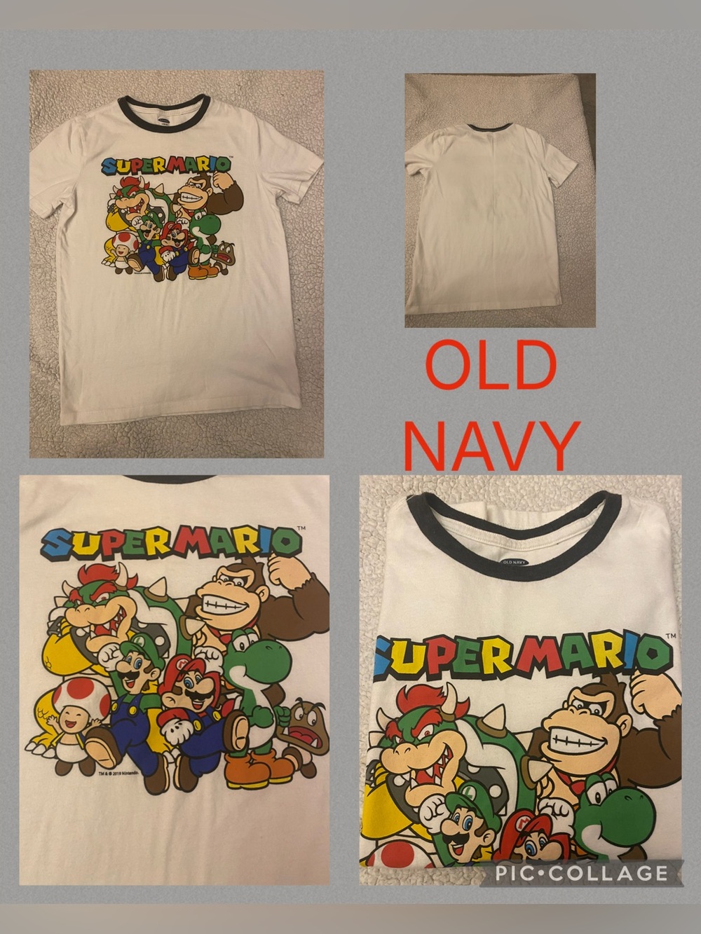 Old Navy Boys Super Mario Brothers and friends short sleeve T-shirt 10-12
